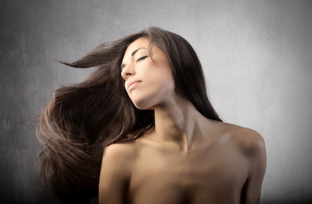 Beautiful hairstyle of a young woman