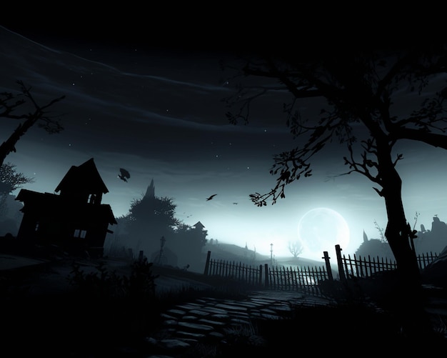 beautiful halloween image haunted house