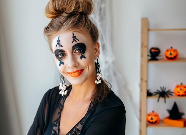 Foto bellissimo trucco di halloween