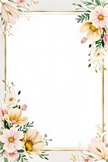 beautiful hand draw floral card template