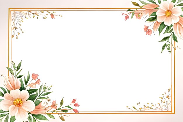 Photo beautiful hand draw floral card template