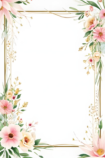 beautiful hand draw floral card template