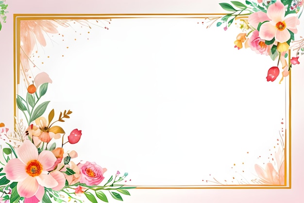 Photo beautiful hand draw floral card template