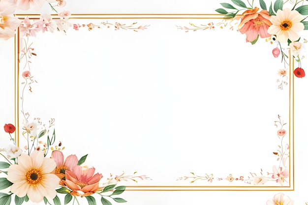 Photo beautiful hand draw floral card template