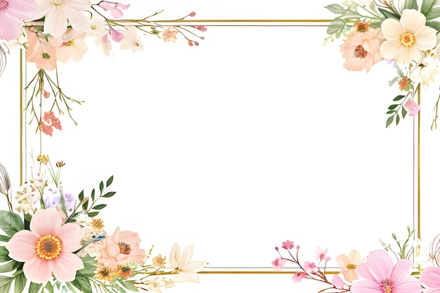 beautiful hand draw floral card template