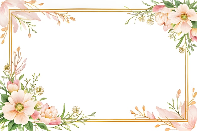 Photo beautiful hand draw floral card template