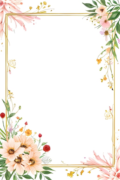 美しい手描き花のカードのテンプレート