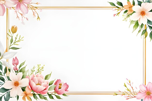 Photo beautiful hand draw floral card template