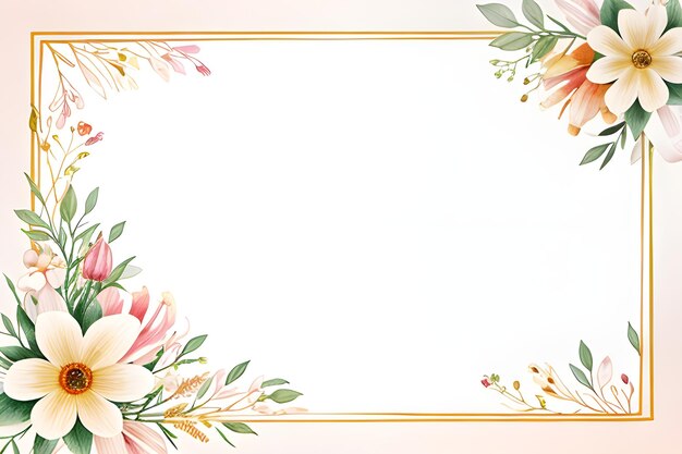 beautiful hand draw floral card template