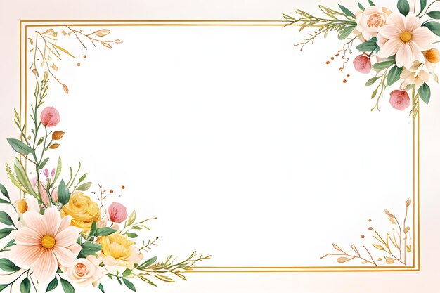 Photo beautiful hand draw floral card template