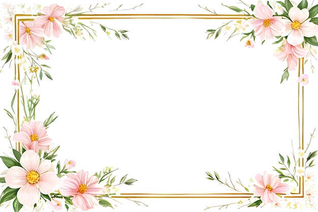 美しい手描き花のカードのテンプレート