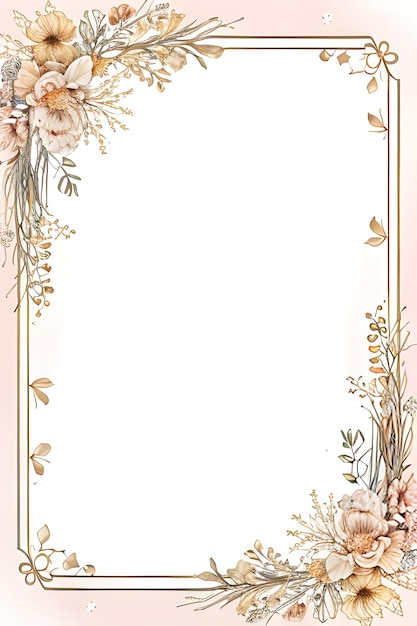 beautiful hand draw floral card template