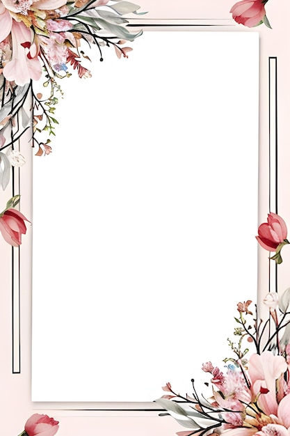 Photo beautiful hand draw floral card template