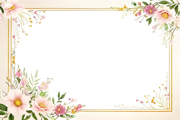 beautiful hand draw floral card template