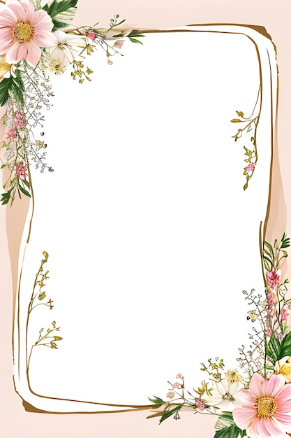 beautiful hand draw floral card template