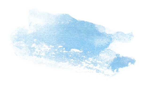 Красивое рисованное абстрактное акварельное синее пятно