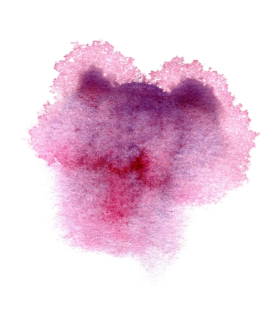 美しい手描きの抽象的な水彩画のピンクの染みマーク イラスト