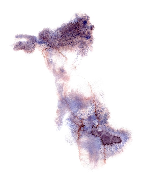 Красивая ручная рисованная абстрактная акварельная иллюстрация с фиолетовым пятном