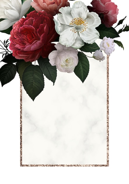 beautiful hand drawn flower themed invitation card template transparent png