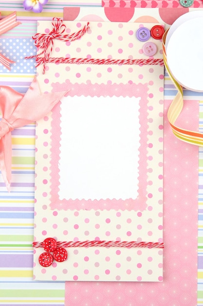 Beautiful hand made post card and scrapbooking elements