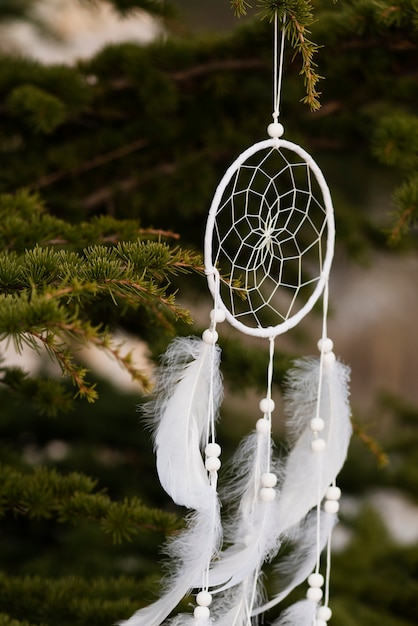 Photo beautiful handmade dreamcatcher