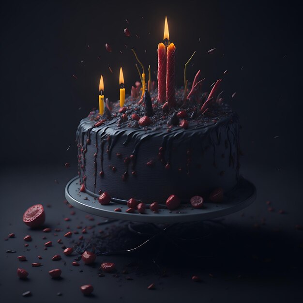 Beautiful happy birthday cake ai generated