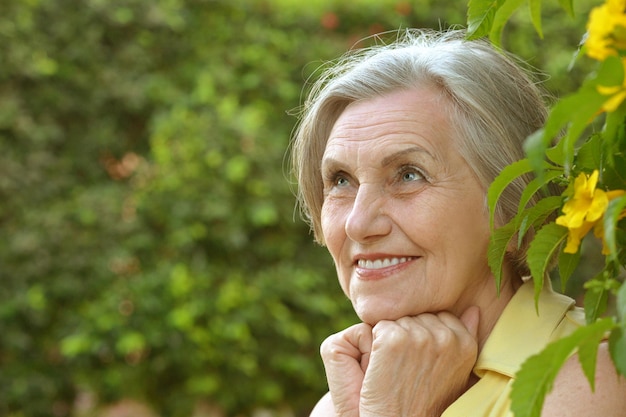 Beautiful happy elderly woman