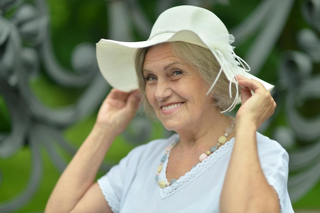 Beautiful happy elderly woman