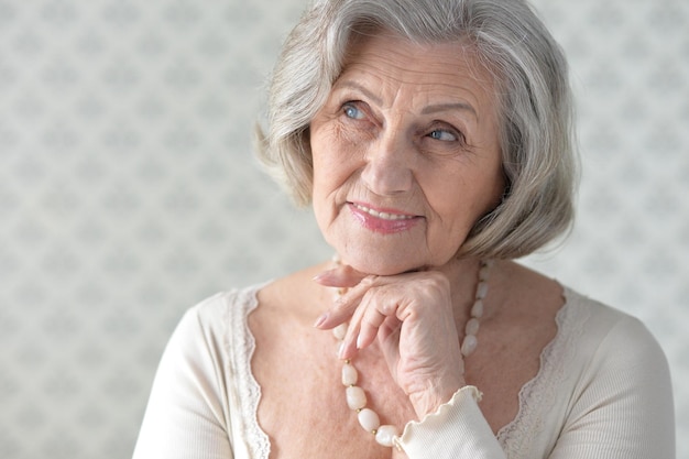 Beautiful happy elderly woman