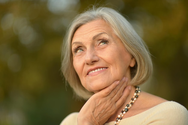 Beautiful happy elderly woman