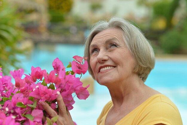 Beautiful happy elderly woman