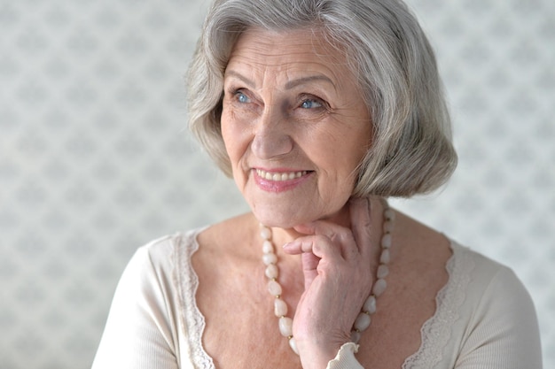 Beautiful happy elderly woman