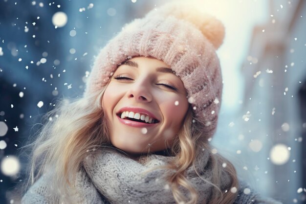 beautiful happy smiling young woman walks