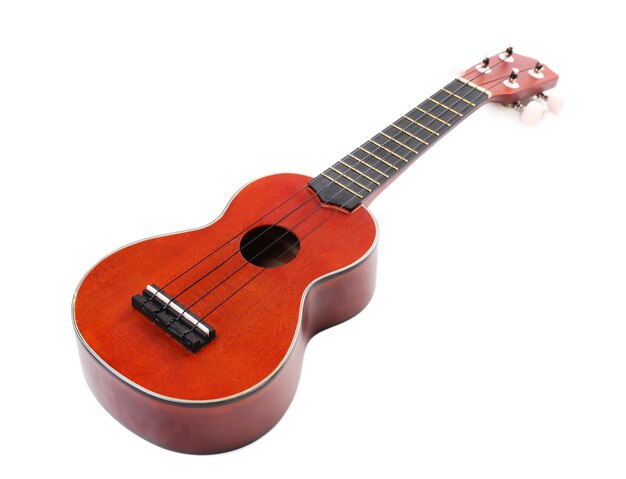 Beautiful Hawaiian acoustic guitar isolated on white