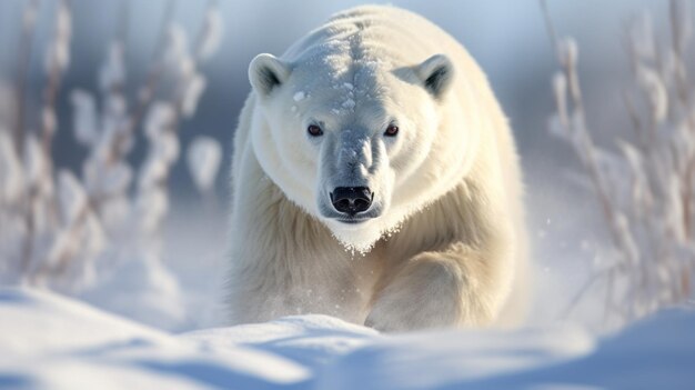 Beautiful healthy polar bear picture Generative AI