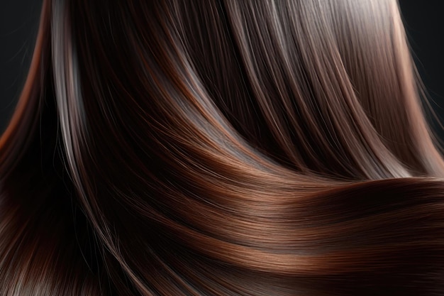Красивая здоровая блестящая текстура волос с выделенными золотыми прядями AI Generation