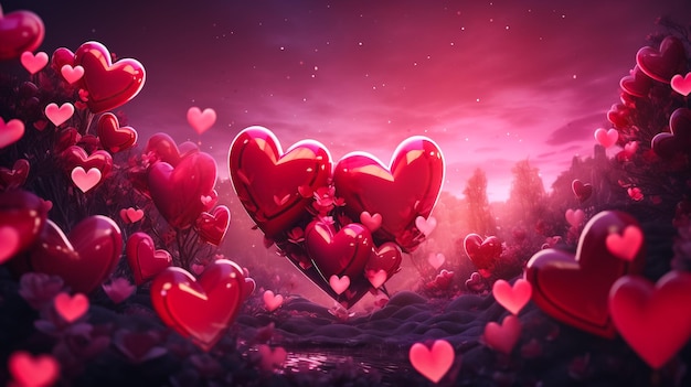 beautiful heart background for valentines day