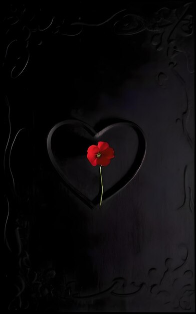 A beautiful heart on a black canvas