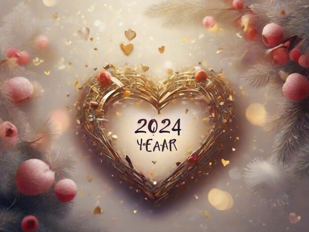 Красивое сердце Счастливого Нового года 2024