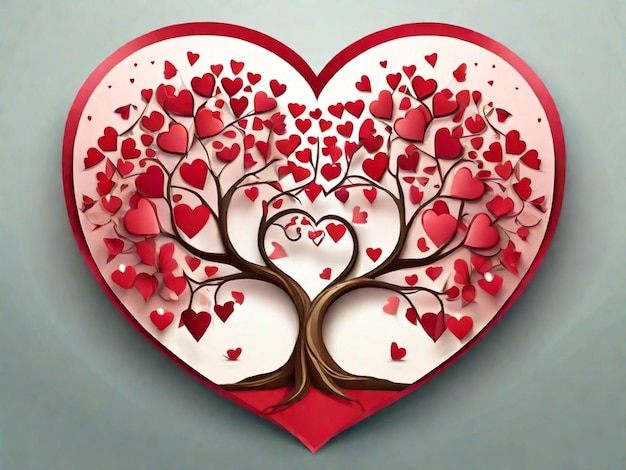 beautiful heart shape tree valentines background