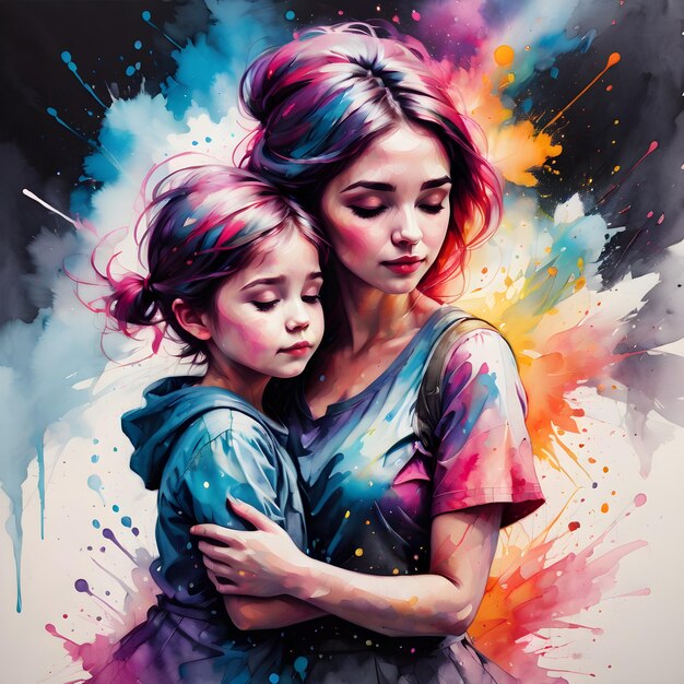 A beautiful and heartfelt illustration capturing the special moments of Mothers Day