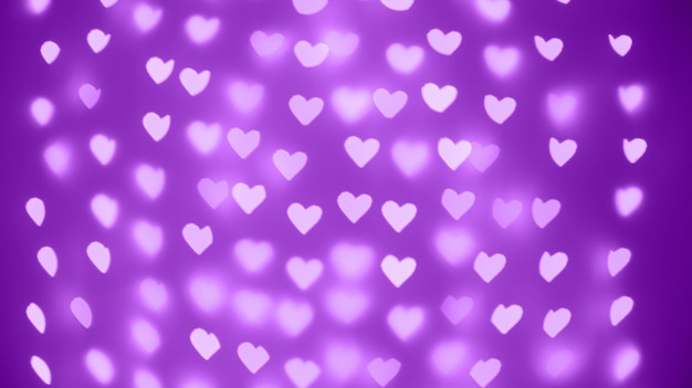 Photo beautiful hearts made of lights on a blurred background closeup