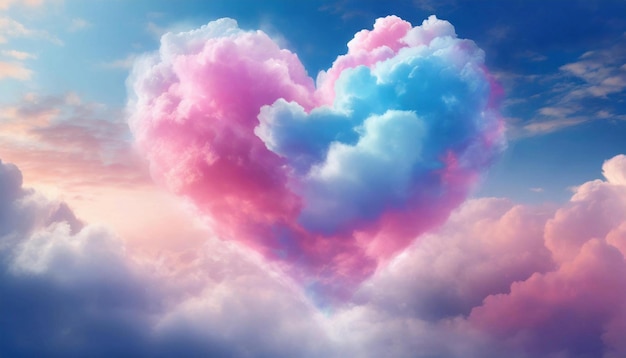 Beautiful heartshaped cloud in the sky Love and Valentines Day