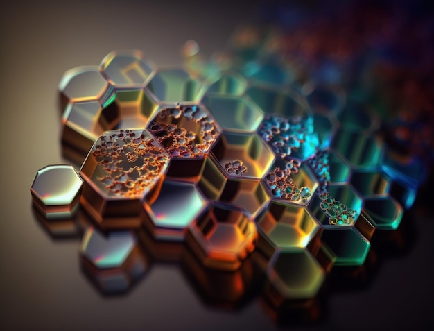 Beautiful hexagonal background natural gemstone Generative AI technology