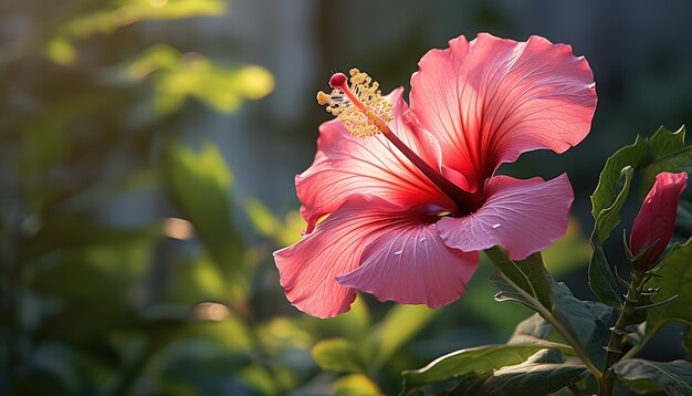 Photo beautiful hibiscus or bunga raya