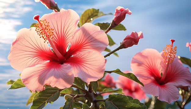 Photo beautiful hibiscus or bunga raya