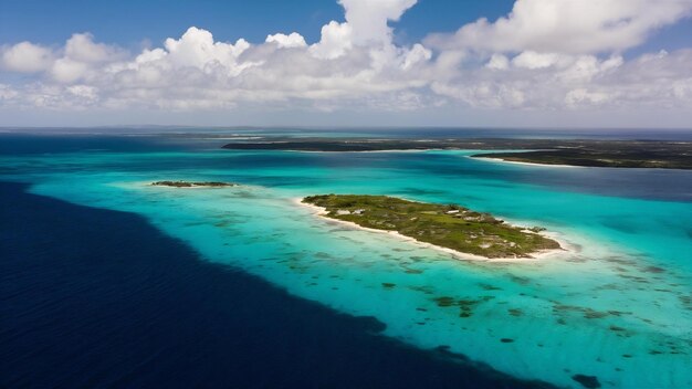 Photo beautiful high angle scenery of the ocean after the hurricane in bonaire caribbean