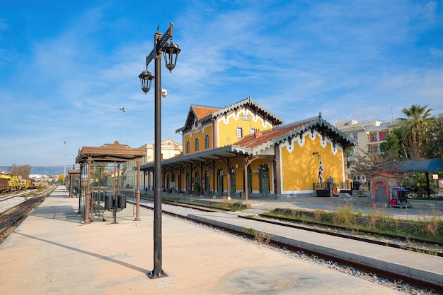 The beautiful historic station of the city of Volos, Greece. The building was completed in 1884