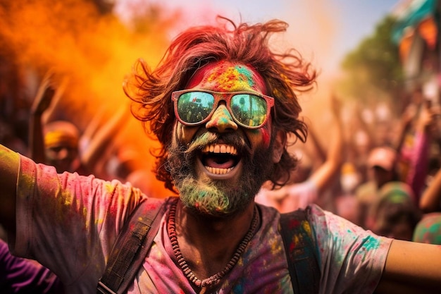 Beautiful holi celebration colorful for indian festival background