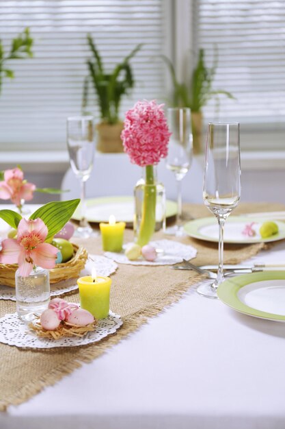 Beautiful holiday Easter table setting